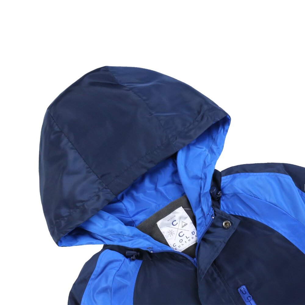 Mens Waterproof Rain Jacket Fleece Lined Hooded Windbreaker Coat with Zip Pocket - Picture 4 of 9